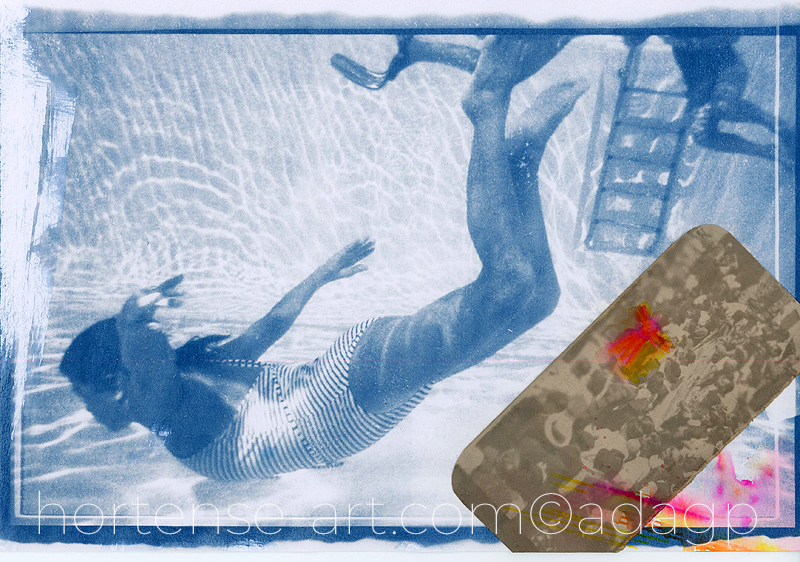 cyanotype & aquarelle - photographie argentique - hortense-art.com Copyright ADAGP